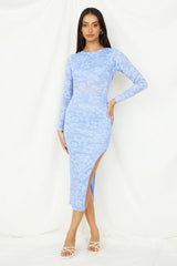 Sudden Moments Midi Dress Blue
