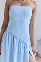 Lunaly Strapless Maxi Dress Blue