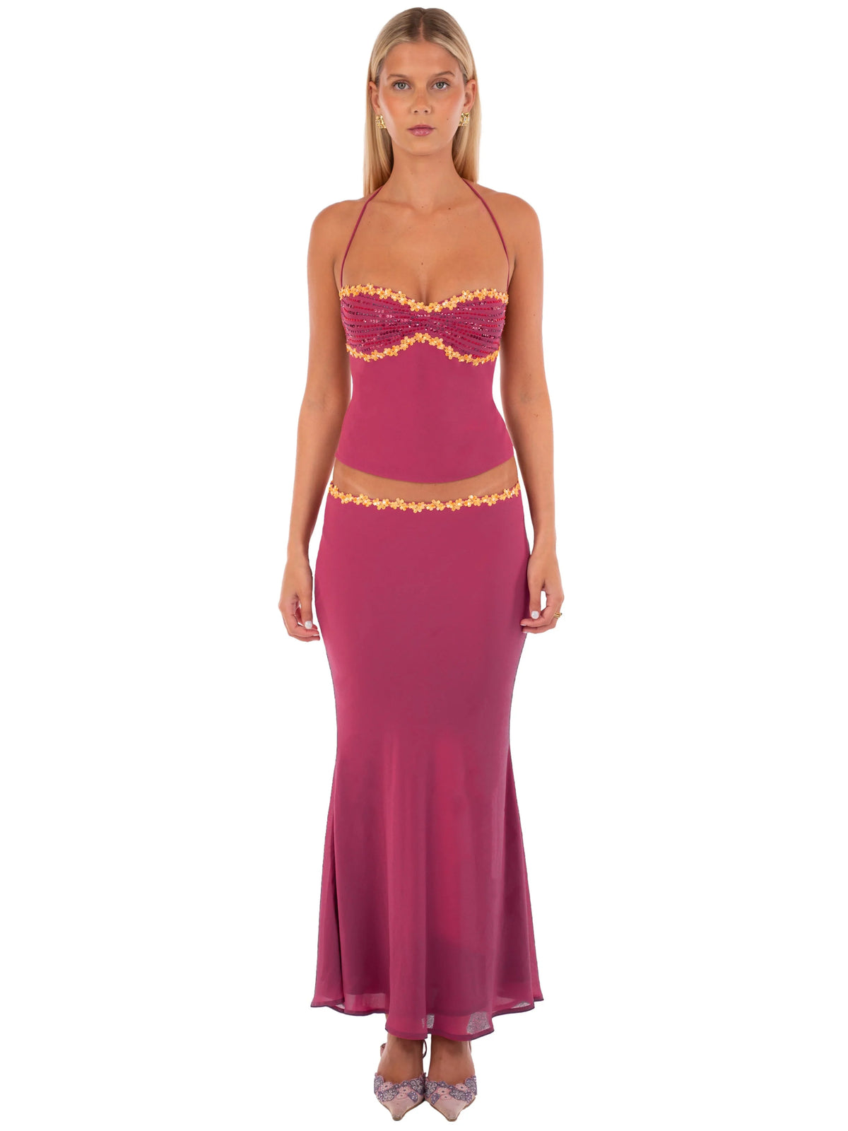 Jemima Midi Skirt | Wine