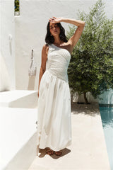 Lexi Loves Shoulder Maxi Dress Beige