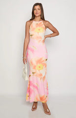 Ashton Pink Floral Kisses Maxi Dress