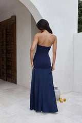 In The Skies Strapless Maxi Dress Blue