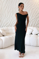 Moonlight Dancer Off Shoulder Maxi Dress Black
