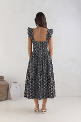 Uncharted Bliss Midi Dress Black