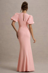 Love Letters | Pink Puff-Sleeve Maxi Dress