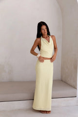 Words Of Wisdom Halter Top Yellow