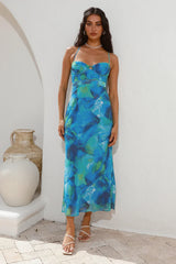 Diving Into The Ocean Midi Dress Blue