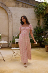 Luminous Dreams Floral Maxi Dress Pink