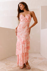 Myka Mesh Maxi Dress Pink