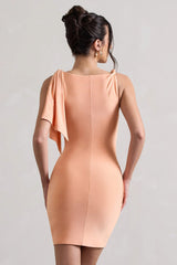 Cassie | Coral Twisted Knot Mini Dress