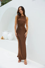 Amber Glow Maxi Dress Brown