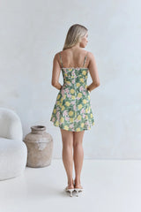 Sweet Citrine Mini Dress Green